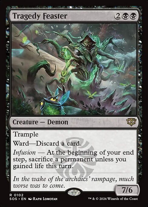 Preview image for the Tragedy Feaster single card for the collectable card game Magic: The Gathering.