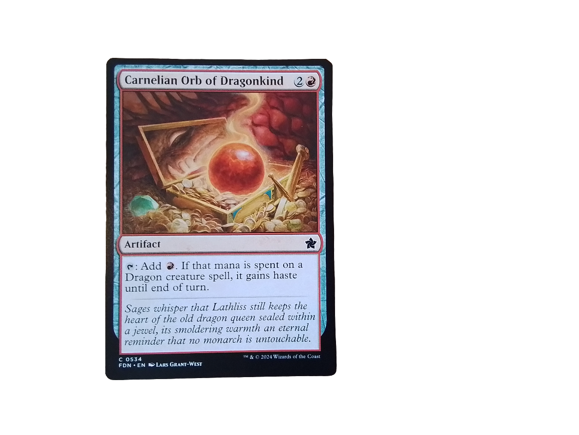 Carnelian Orb Of Dragonkind – Baldur's Gate CLB Uncommon – MTG Foundations Jumpstart, NM