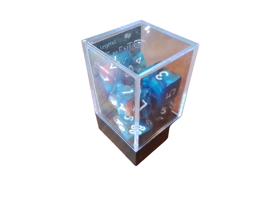 Elemental poly dice - copper and blue