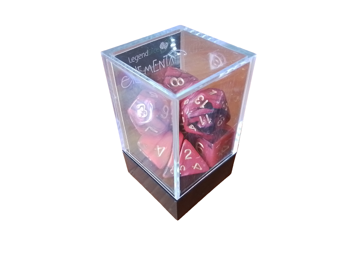 Elemental poly dice - Red and Black