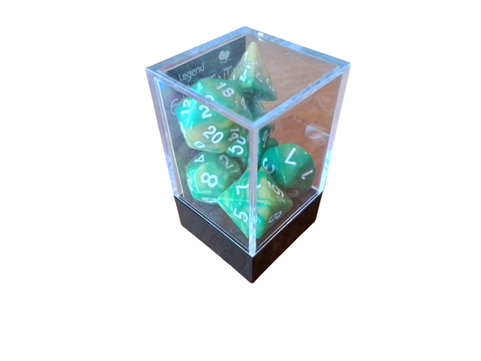 Elemental poly dice - Green and yellow