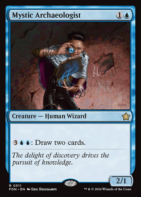 Preview image for the Mystic Archaeologist single card for the collectable card game Magic: The Gathering.
