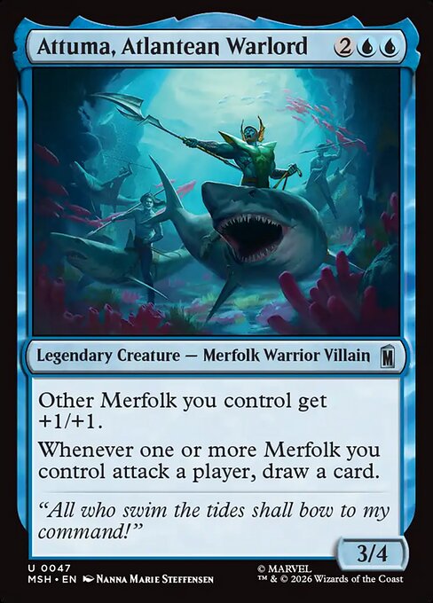 Preview image for the Attuma, Atlantean Warlord single card for the collectable card game Magic: The Gathering.