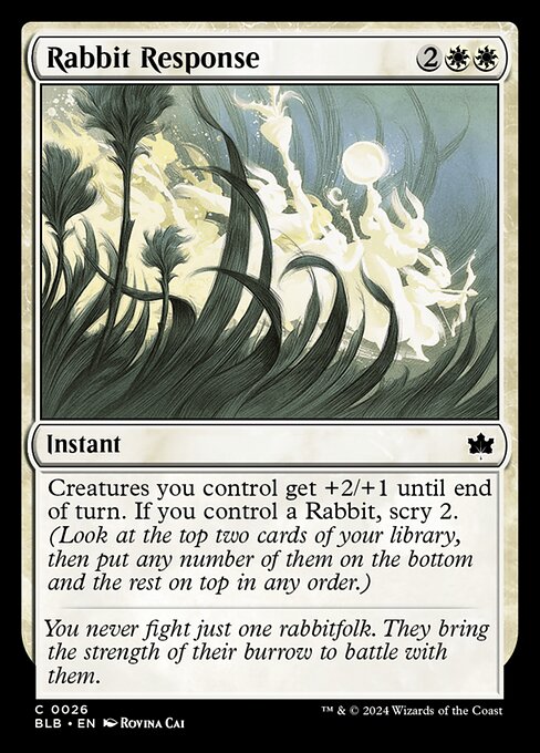 Preview image for the Rabbit Response single card for the collectable card game Magic: The Gathering.