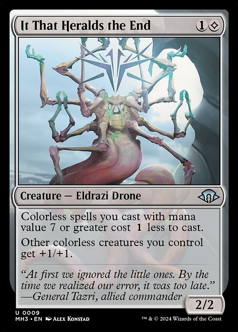 Preview image for the It That Heralds the End single card for the collectable card game Magic: The Gathering.