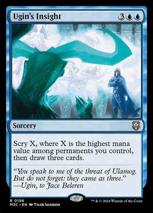 Preview image for the Ugin's Insight single card for the collectable card game Magic: The Gathering.