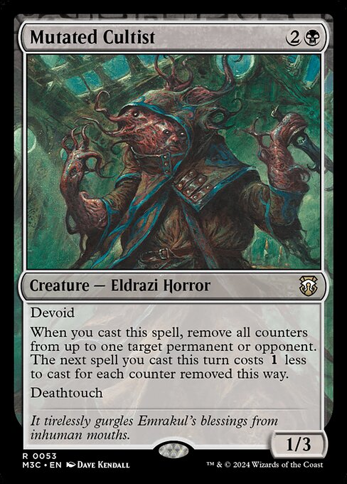 Preview image for the Mutated Cultist single card for the collectable card game Magic: The Gathering.