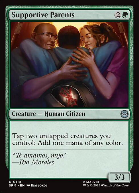 Preview image for the Supportive Parents single card for the collectable card game Magic: The Gathering.