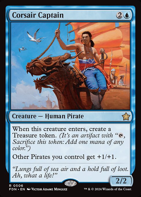 Preview image for the Corsair Captain single card for the collectable card game Magic: The Gathering.