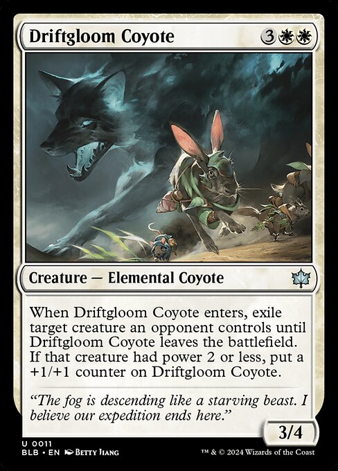 Preview image for the Driftgloom Coyote single card for the collectable card game Magic: The Gathering.