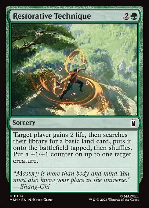 Preview image for the Restorative Technique single card for the collectable card game Magic: The Gathering.