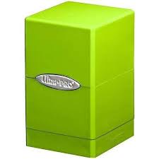 Satin tower deck box-lime green