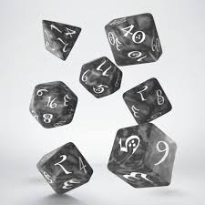 Classic RPG Smoky & White Dice Set