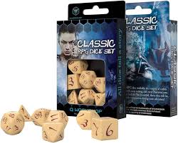 Classic RPG Beige & Burgandy Dice Set