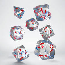 Classic RPG Translucent & Blue-Red Dice Set