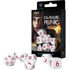 Runic Classic White and Red Dice