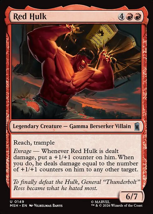 Preview image for the Red Hulk single card for the collectable card game Magic: The Gathering.