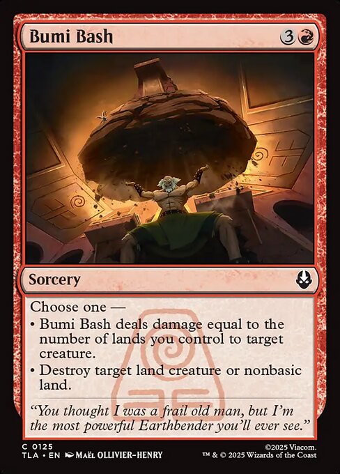 Preview image for the Bumi Bash single card for the collectable card game Magic: The Gathering.