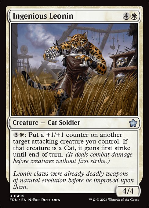 Preview image for the Ingenious Leonin single card for the collectable card game Magic: The Gathering.