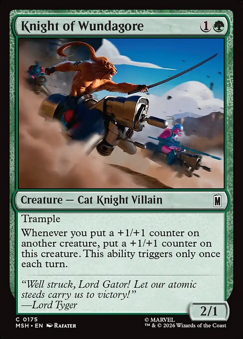 Preview image for the Knight of Wundagore single card for the collectable card game Magic: The Gathering.