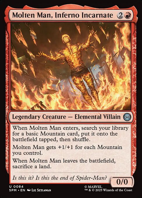 Preview image for the Molten Man, Inferno Incarnate single card for the collectable card game Magic: The Gathering.