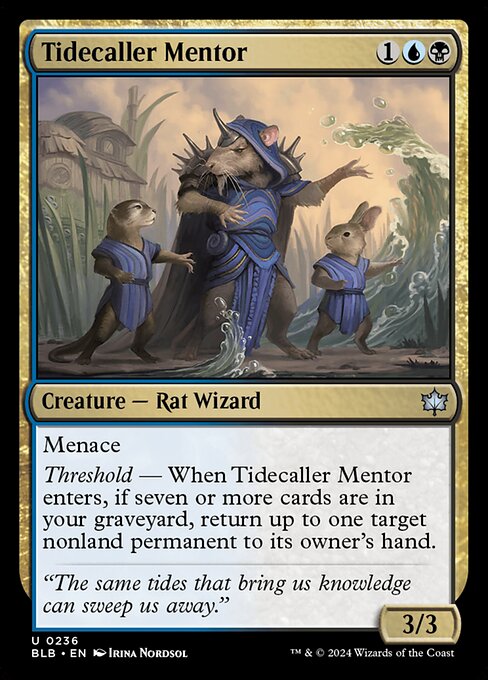 Preview image for the Tidecaller Mentor single card for the collectable card game Magic: The Gathering.