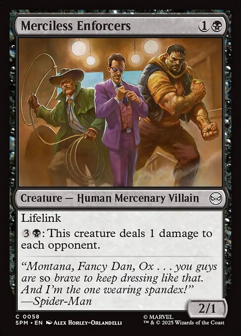 Preview image for the Merciless Enforcers single card for the collectable card game Magic: The Gathering.