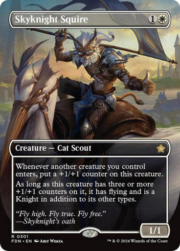 (BORDERLESS FOIL) Magic Single - Skynight Squire (FDN)