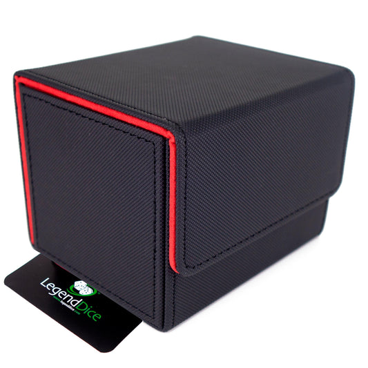 Deck Box - Standard Size Cards Side load 100 Card - Black (Red)