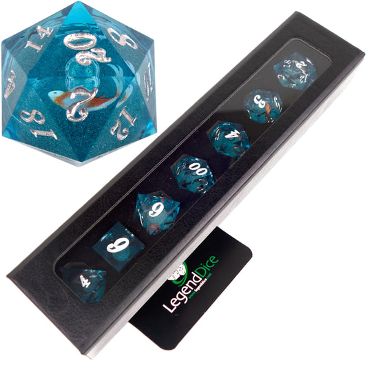 Liquid Core Dice: Aquarium Blue (silver)