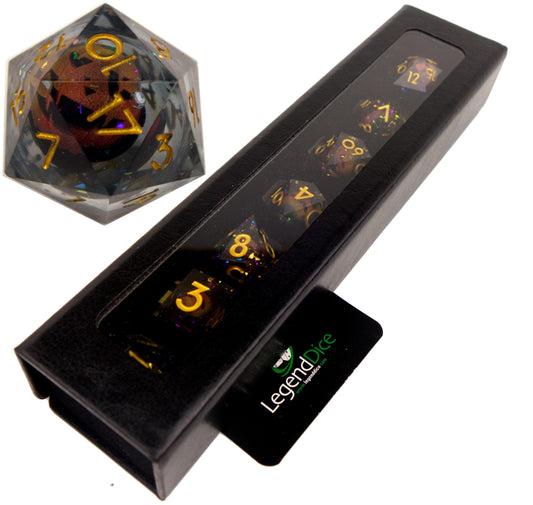 Liquid Core Dice - Pumpkin (Gold)