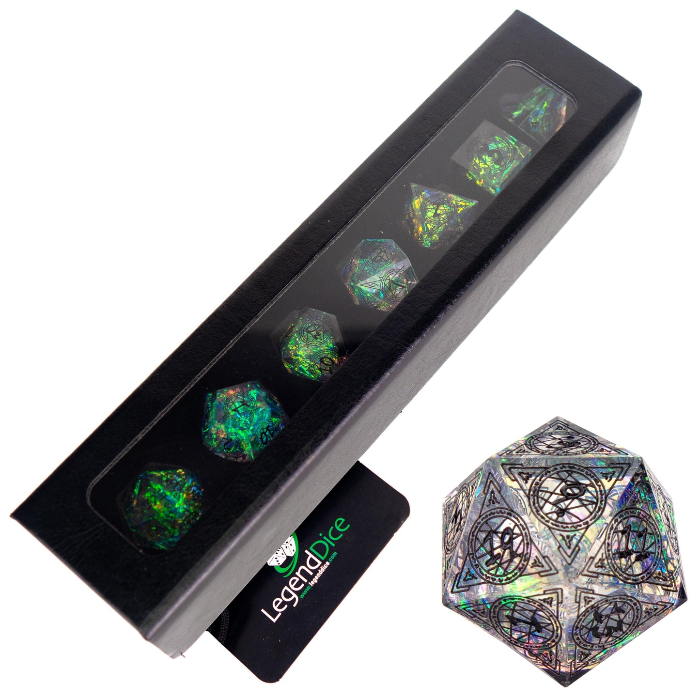 Handmade dice in case - Magic