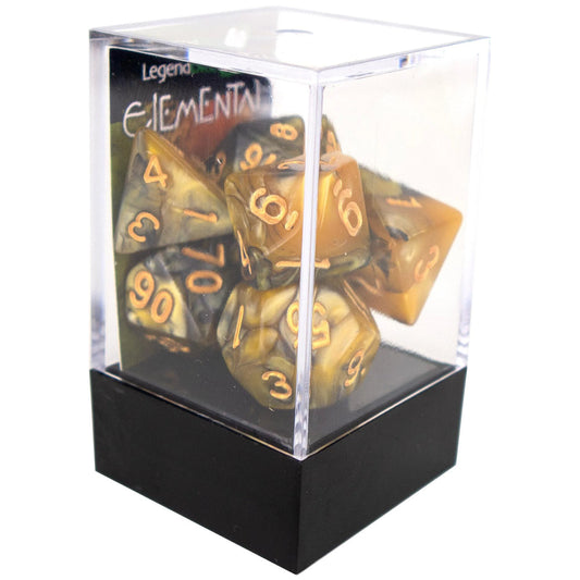 Elemental poly dice - Gold and Black