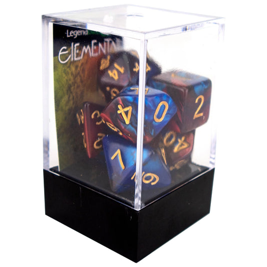 Elemental poly dice - Red and Blue