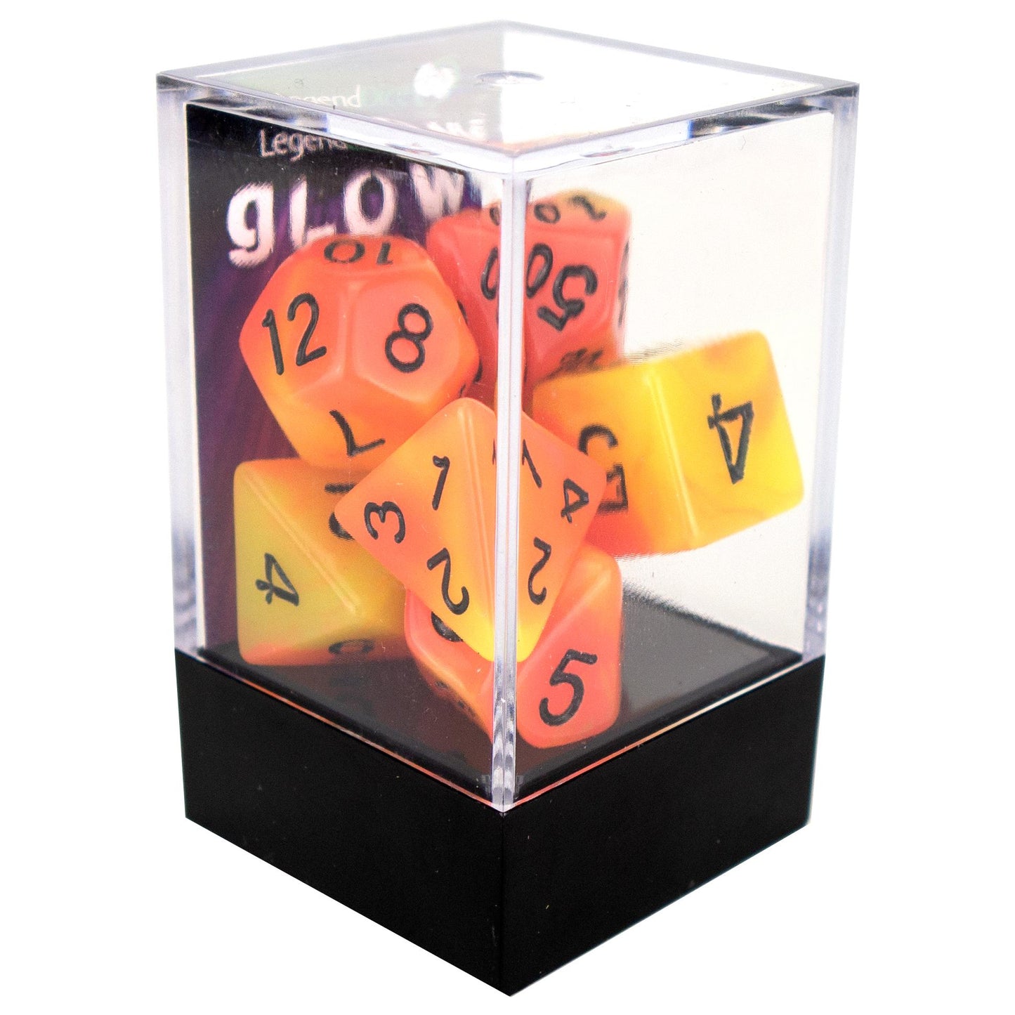 Glow Poly Dice - Orange/Red