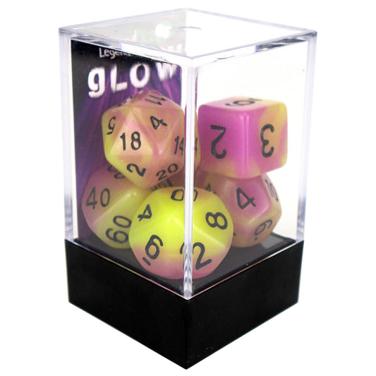 Glow Poly Dice - Purple/Yellow