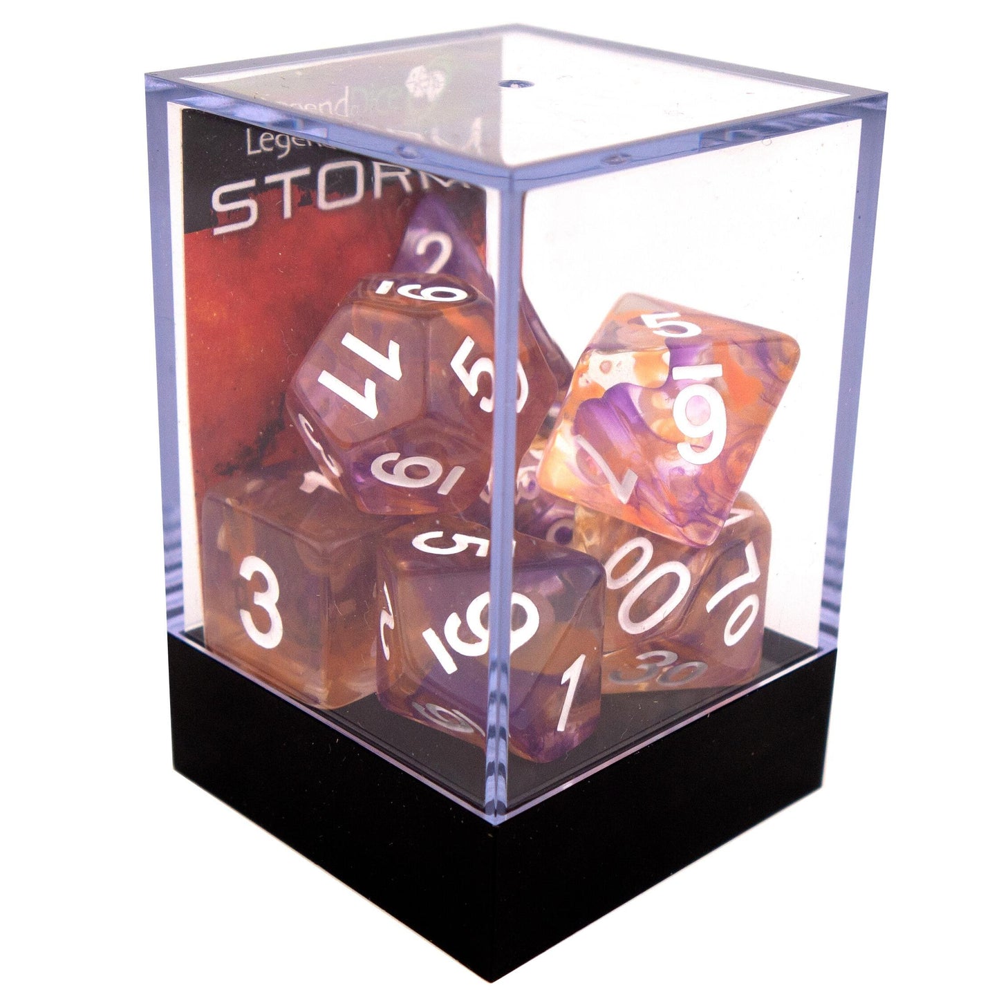 Storm poly dice - Purple Orange